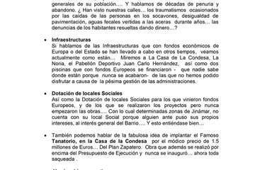 Escrito vecinal conjunto de cuatro colectivos de Jinámar/TA.